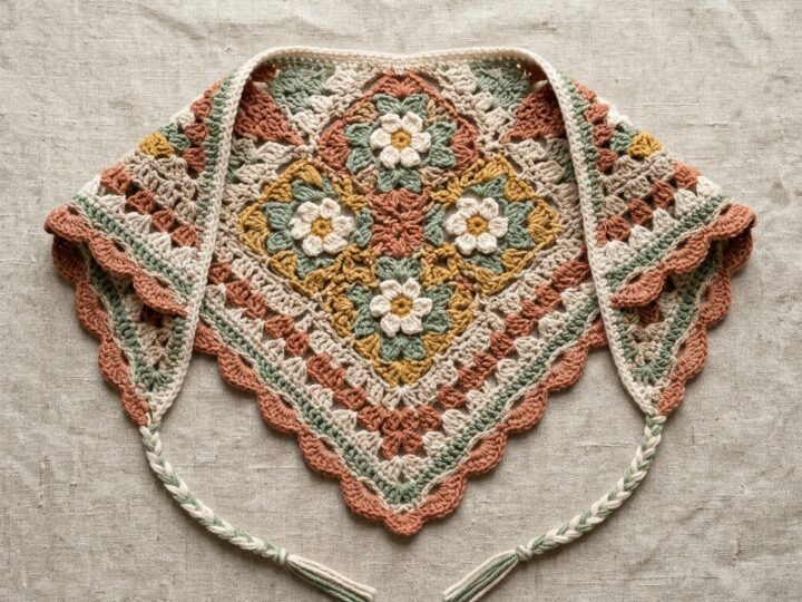 Granny Triangle Crochet Bandana