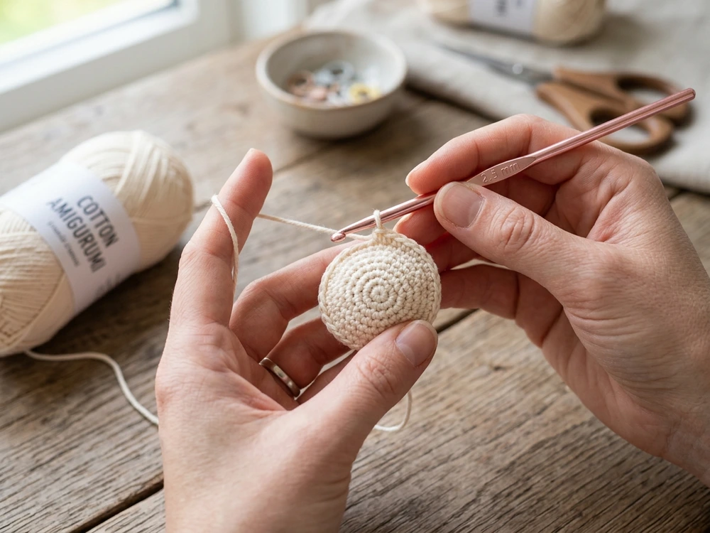 Step 1: Foundation Magic Ring & Seamless Top-Down Spiral